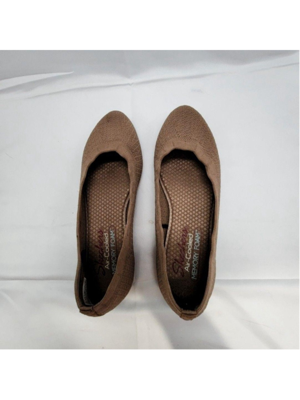 Skechers Shoes Womens 8 Brown Knit Ballet Flats Slip On Memory Foam Casual - Picture 5 of 6